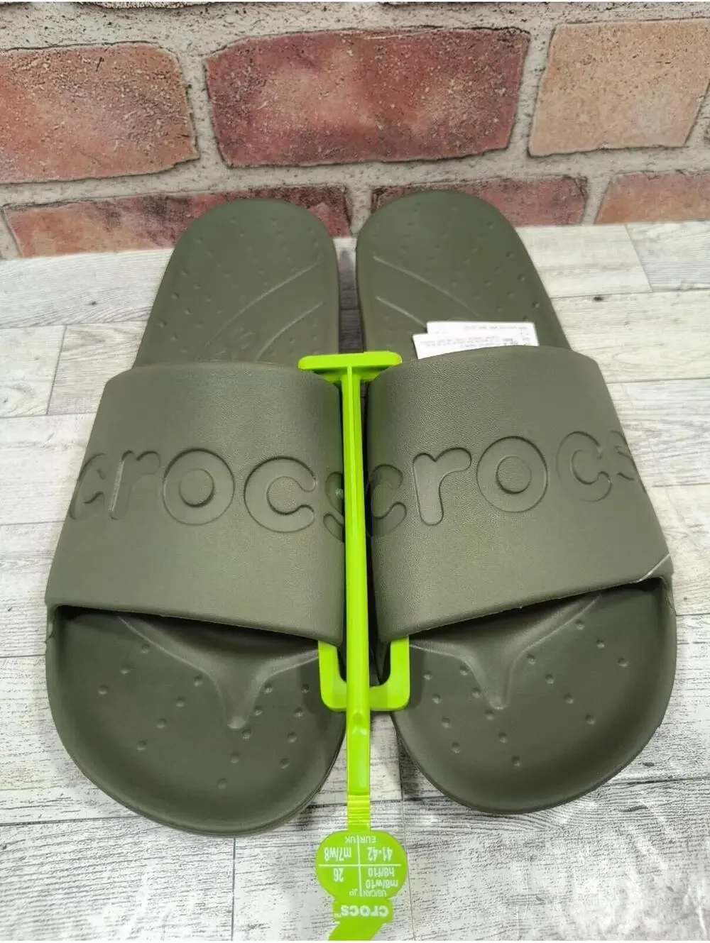 Crocs Essentials Slide Men's 8 Women's 10 Army Green Comfort 210088-309 NWT